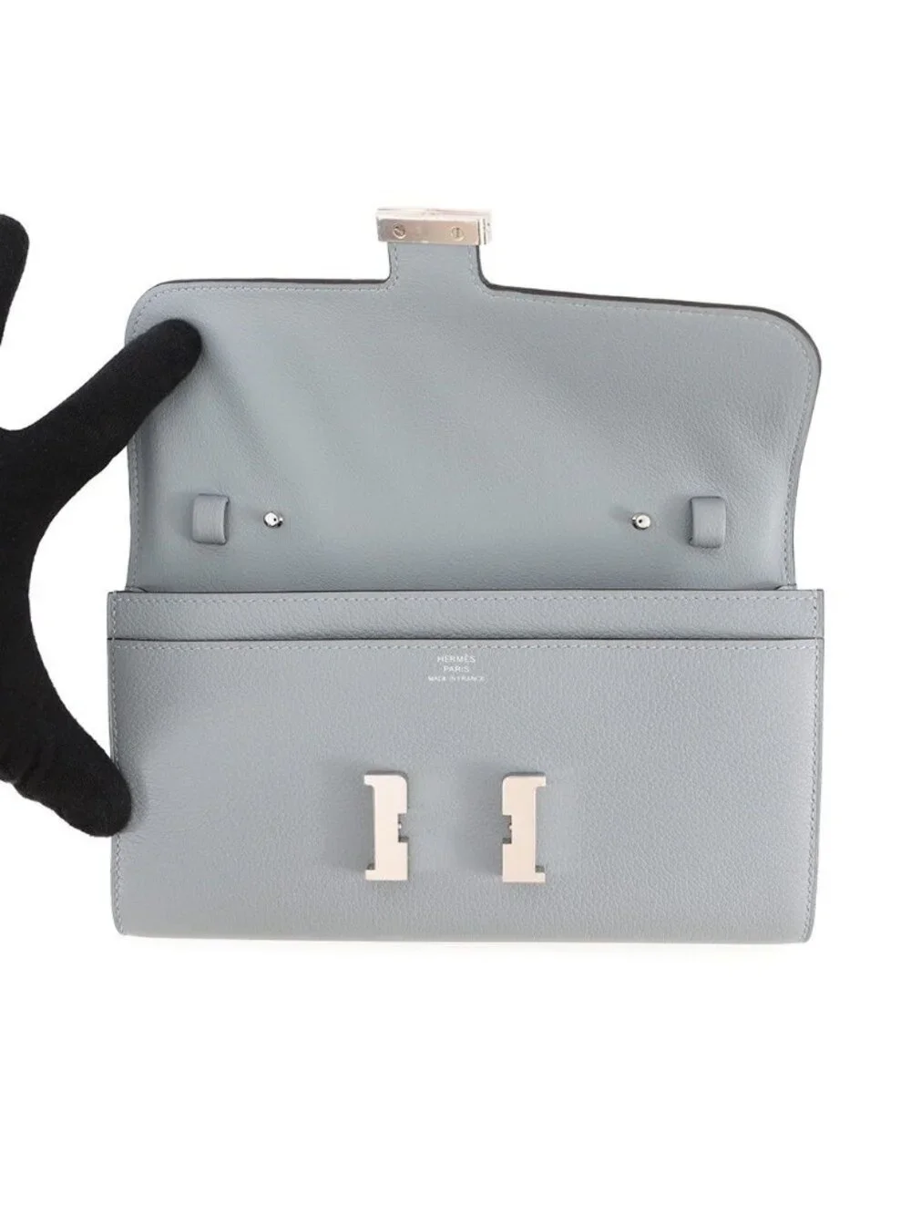 Hermes Wallet Constance To Go Long Gris Perle Silver